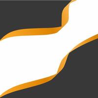 Black And Orange Wavy Shapes Abstract Wave Border Wave Achievement in white background. vector