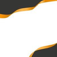 Black And Orange Wavy Shapes Abstract Wave Border Wave Achievement in white background. vector