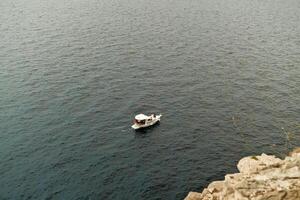 Sailing boat on the Adriatic Sea in Montenegro. photo