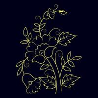 Hand drawn flat design simple flower outline vector