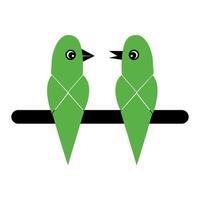 Pair of birds in a branch vector