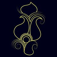 Hand drawn flat design simple flower outline vector