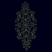 Hand drawn flat design simple flower outline vector