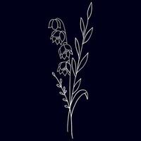 Hand drawn flat design simple flower outline vector