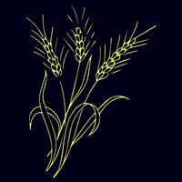 Hand drawn flat design simple flower outline vector