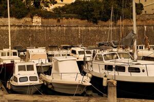 Boats and yachts on the coast of the Adriatic Sea photo