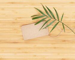 Eco friendly background with empty craft label photo
