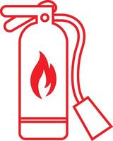 Emergency fire extinguisher icon in line for apps or website sign symbol for Safety Security Fire Extinguisher services Laboratory Equipment isolated on vector
