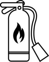 Emergency fire extinguisher icon in line for apps or website sign symbol for Safety Security Fire Extinguisher services Laboratory Equipment isolated on vector