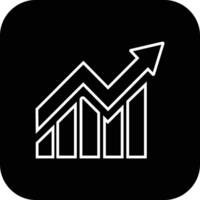 Growing bar graph icon in flat for app or web Statistics and analytics, data, charts diagrams, money, Abstract increasing arrow business graph animation isolated on vector