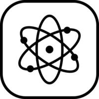Atom or proton nucleus Icon in line molecular symbol isolated for apps or web isolated on Nuclear Orbit spin physics energy core Chemistry and science technology vector