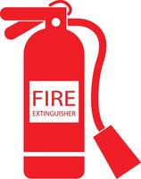Emergency fire extinguisher icon in flat for apps or website sign symbol for Safety Security Fire Extinguisher services Laboratory Equipment isolated on vector