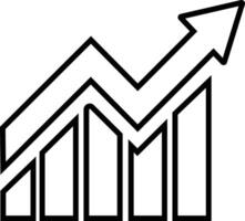 Growing bar graph icon in line for app or web Statistics and analytics, data, charts diagrams, money, Abstract increasing arrow business graph animation isolated on vector
