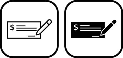 Payment check icon in flat and line style set. for apps or website bank cheque symbol. paycheck sign in black Bank Check related glyph icon. Isolated on vector
