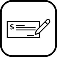 Payment check icon in line style. for apps or website bank cheque symbol. paycheck sign in black Bank Check related glyph icon. Isolated on vector