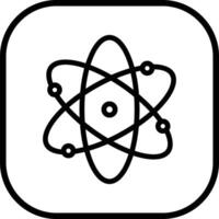 Atom or proton nucleus Icon in line molecular symbol isolated for apps or web isolated on Nuclear Orbit spin physics energy core Chemistry and science technology vector