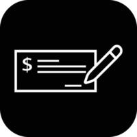 Payment check icon in flat style. for apps or website bank cheque symbol. paycheck sign in black Bank Check related glyph icon. Isolated on vector