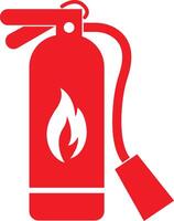 Emergency fire extinguisher icon in flat for apps or website sign symbol for Safety Security Fire Extinguisher services Laboratory Equipment isolated on vector