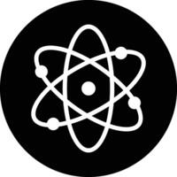 Atom or proton nucleus Icon in flat molecular symbol isolated for apps or web isolated on Nuclear Orbit spin physics energy core Chemistry and science technology vector