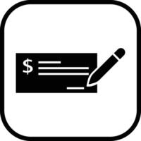 Payment check icon in flat style. for apps or website bank cheque symbol. paycheck sign in black Bank Check related glyph icon. Isolated on vector