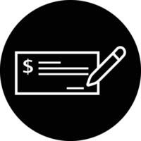 Payment check icon in flat style. for apps or website bank cheque symbol. paycheck sign in black Bank Check related glyph icon. Isolated on vector