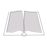 libro en uno continuo línea en color. uno línea dibujo, minimalismo vector