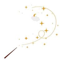 wand decorative magic wand with a magic trace magic accessory vector