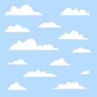 Set of clouds in flat style vector