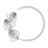 Flower circle frame border. invitation border vector