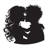 Romantic love vectors silhouette