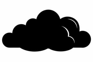 Black Cloud Silhouette, Weather Symbol, Abstract Cloud Shape, Design Concept. Isolated on white background. vector