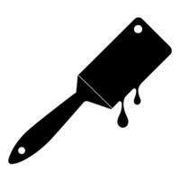 Black silhouette of a putty knife isolated on a white background. Concept of construction tool illustration. Minimalist style. Print, icon, logo, template, graphic element for design. vector