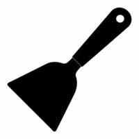 Black silhouette of a putty knife isolated on a white background. Concept of construction tool illustration. Minimalist style. Print, icon, logo, template, graphic element for design. vector