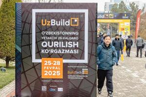 Tashkent, Uzbekistan - 28.02.2024 Exhibition on construction UzBuild-2025 in the Uzbek National Central Exhibition Hall UzExpocenter in Tashkent photo