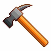Hammer illustration isolated on white background. Concept of construction tool design, home improvement, carpentry, handyman. Print, icon, logo, element for design, digital art. vector