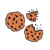Hand drawn cookies isolated on a white background.. vector