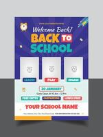 Back to school vertical flyer template vector