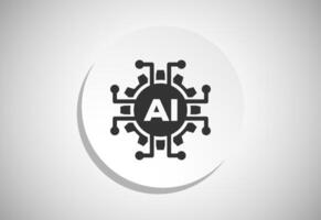 Artificial Intelligence Icon Button For Mobile and Web vector