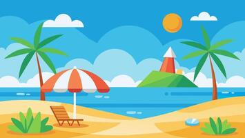 Summer beach scene banner design background vector