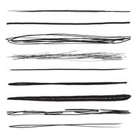 Set of artistic pen brushes. Hand drawn grunge strokes. Doodle lines, various dividers for web sites. vector
