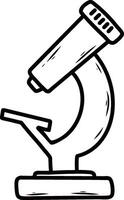 doodle style microscope. contoured hand drawn image. vector