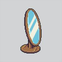 Pixel art illustration Mirror. Pixelated Wall Mirror. Beauty Wall Mirror pixelated for the pixel art game and icon for website and game. old school retro. vector