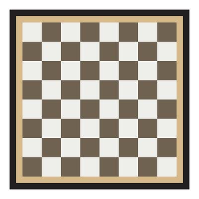 Wooden chess board in pixel art style