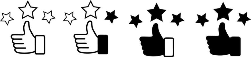 Thumb up with star icon. vector