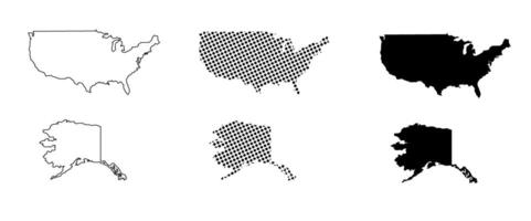 Abstract USA or United States of America Map with dot Pixel Spot Modern Concept Design Isolated on background. vector