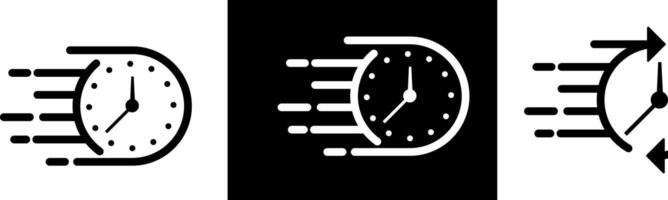 Quick time or deadline icon set in line style, Timers, Express service, Countdown timer and stopwatch flat vector