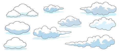 set of clouds vector
