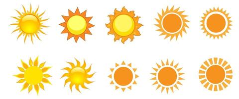 Sun of set on a white background. vector
