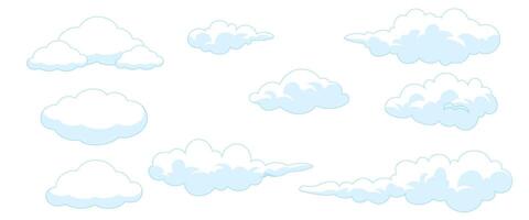 set of clouds vector