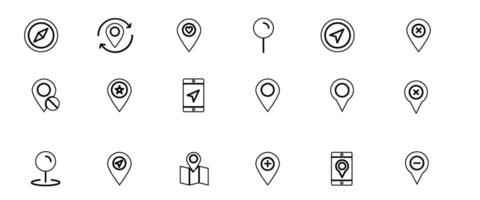 Set location pin icon symbol sign isolated on transparent background, map icon vector